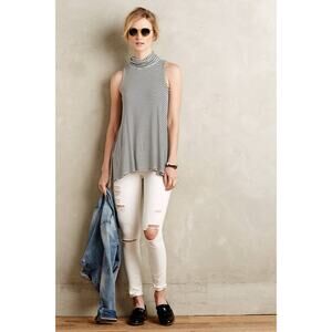 Anthropologie Puella Swing Tank Size S Black Cream Stripe NWT Euro Summer Boho